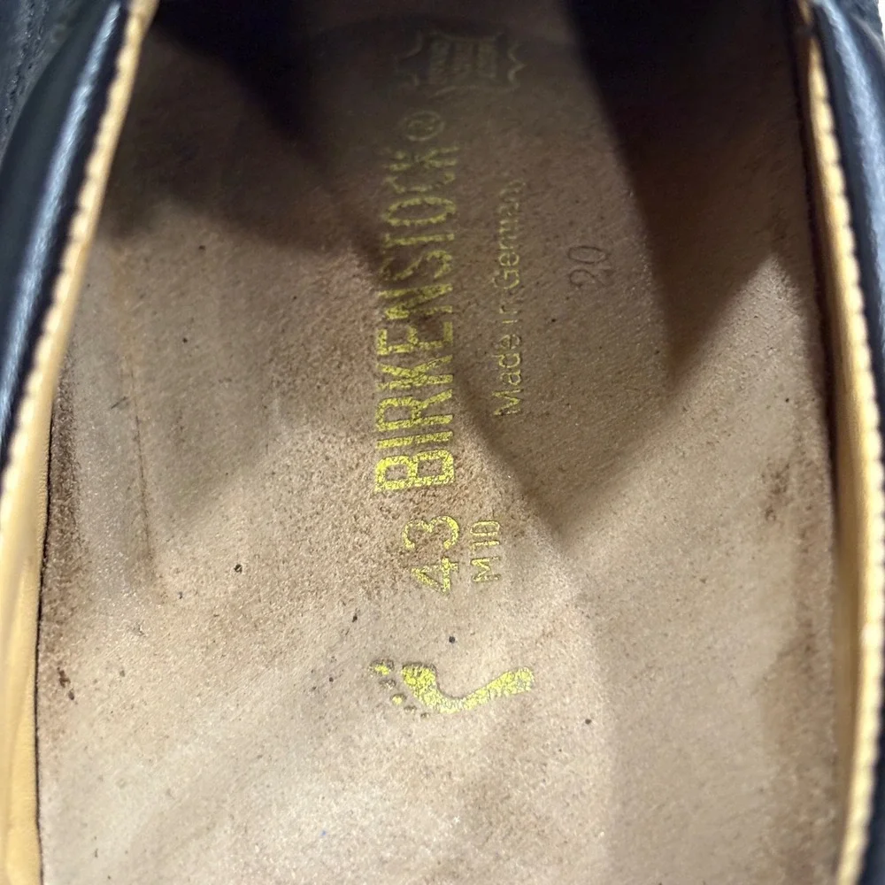 Birkenstock Memphis 10-10.5 Black Pebbled Leather Lace Up Shoes Walking Oxford